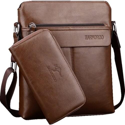 Fashion Business Casual Men Crossbody Satchel Bags Waterproof PU leather bag messenger Single shoulder Sling bag Cheap High