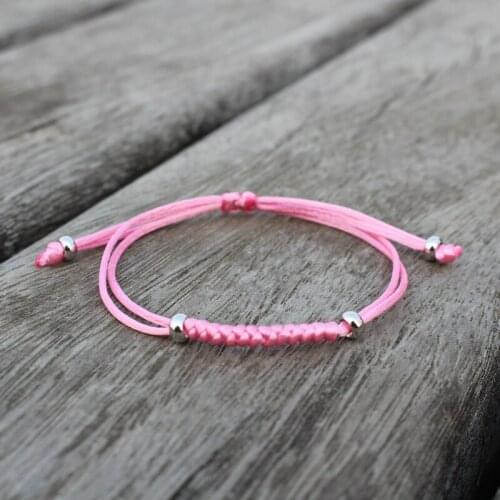 Fashion Pink Red Black Rope Women Bracelet Hand Made King Kong Knot Braid Charm Bracelet for Women Friend Bracelet Lucky Jewelry