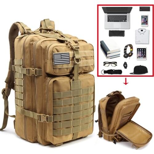 45L Large Capacity Men Army Military Tactical Backpack 3P Softback Outdoor Sport Waterproof Rucksack Hiking Hunting Camping Bags