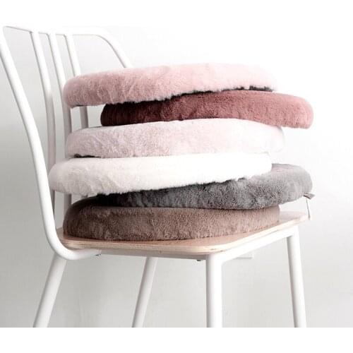 INS Nordic Simple Rabbit Fur Thickened Cushion Chair Cushion Non-Slip Winter Warm Hip Pad Household Tatami Mat