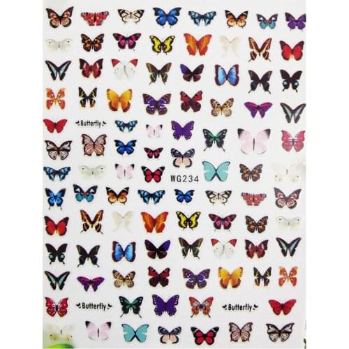 Self Adhesive Nail stickers Colorful 3D Butterfly Sliders for Nails Art Decoraciones Foil Design All for Manicure Accessories