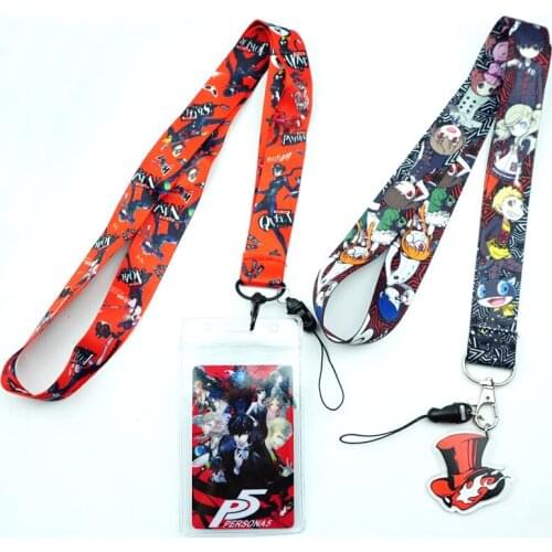 Anime Game Persona P5 Cartoon Lanyard for Keys USB ID Card Badge Holder Mobile Phone Straps Webbing Necklace Keychain