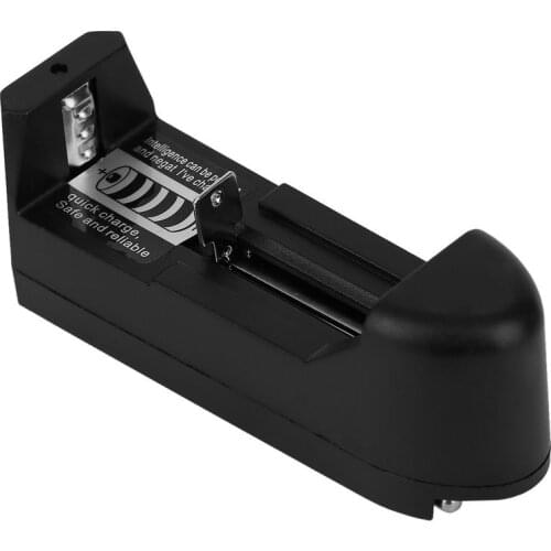 EU Universal Charger for 3.7V 18650 16340 14500 Li-ion Rechargeable Battery Hot Single Slot Full Charger Standard Battery Black