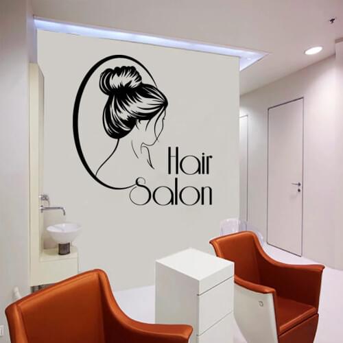 Hair Salon Wall Decal Vinyl Sticker Barber Barbershop Mirror Window Decorations Hairdressing Haircut Hairstyle Salon Decor SL11