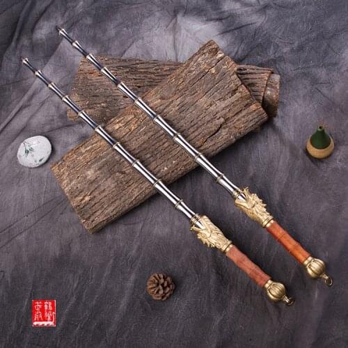 High-grade standard solid stainless steel bamboo joint double whips China cold weapon practice martial arts whips collection