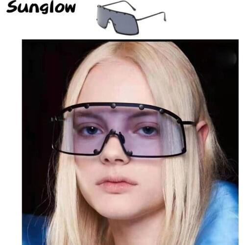 Oversized Goggle Sunglasses Women 2021,Luxuri Brand Steampunk Designer Decorative Glasses,Streetwear,Outdoor,Oculos De Sol