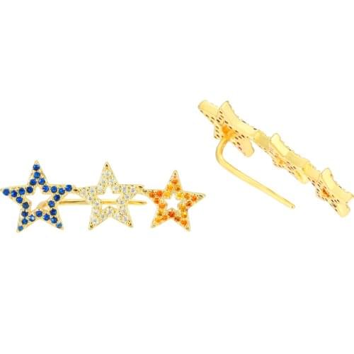 Womens gold cz stud earring star heart snake flowers moon stud earring copper cubic zirconia stud earring dropshipping gift