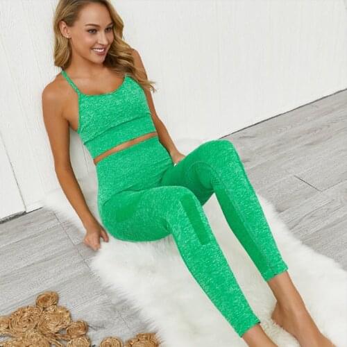 Women sexy yoga 2 piece set suit Gym Crop Tops Yoga Sport Bras Tops Anti-sweat Padded Women Fitness Sports Running Strappy Suit