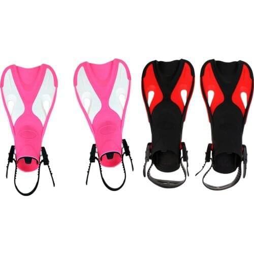 1 Pair Universal Kids Swim Fins Floating Training Fins Flippers with Adjustable Open Heel for Swimming Diving Water Sports