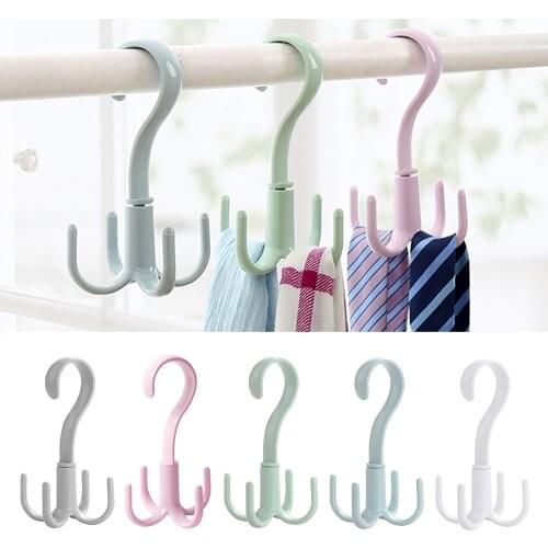 1PC 360-Degree Rotatable Hanger Home Use Wardrobe Multi-Function Bag Tie Hanger Scarf Rack Clothes Storage Rack Organzier