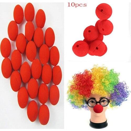 10Pcs Red Ball Foam Sponge Circus Clown Nose Comic Party Costume Magic Dress Wedding Accessories Fiesta Halloween Toy