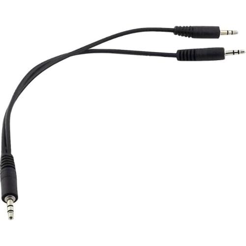 1x 3.5mm Male To 2x 1/8" 3 Pole Male Plug Y Splitter Stereo Headphone Earphone Audio Connector Cable 30cm