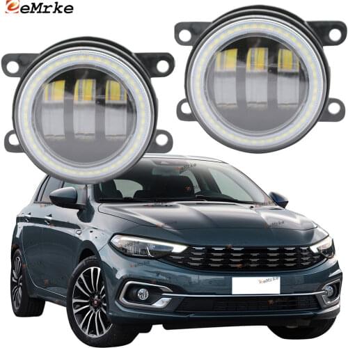 2X Led Angel Eye DRL for Fiat Tipo Estate/ Hatchback 2020 2021 LED Fog Lights Lamp Lens Daytime Running Light