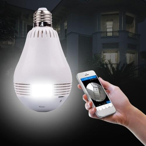 360 Wireless Panoramic Video Camaras Seguridad Casa WiFi Oculta IP Kamera VR Fisheye Bulb Lamp Baby Monitor HD Surveillance Cam