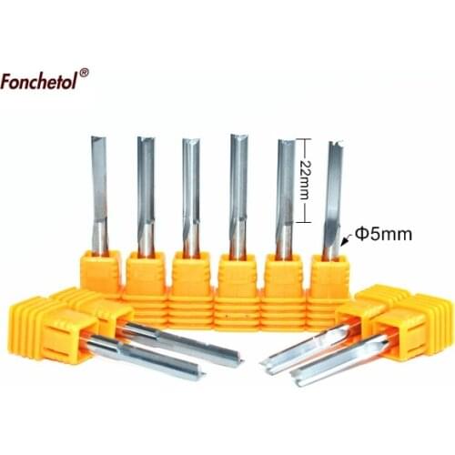 5mm*22mm-10pcs,free shipping cnc solid carbide end mill,woodworking router bit,wood tool,2 flutes straight milling cutter,EVA