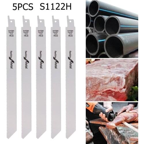 5Pcs 225mm BI-Metal Reciprocating Saw Blade Metal Wood Cutting Saber Saw 14TPI 1/2\" Universal Shank Woodworking Jig Saw Blades