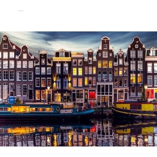 5d Diy Diamond Painting Amsterdam Nature Scenic house Cross Stitch full Embroidery Diamond Pattern Needlework 3d Diamond Mosaic