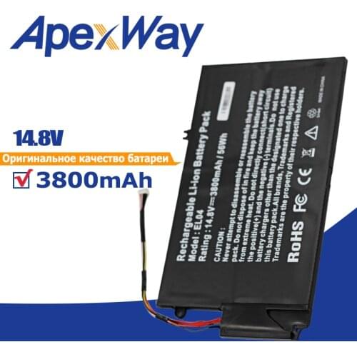 Apexway 56Wh Laptop Battery EL04 EL04XL ELO4XL HSTNN-IB3R UB3R TPN-C102 For HP ENVPR4 I5-3317U ENVY 4 4T-1000 Envy TouchSmart 4