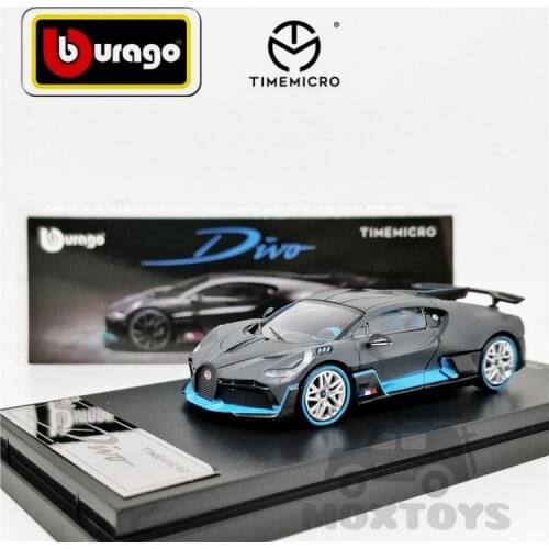 Bburago x TimeMicro 1:64 Bugatti Divo Dark Grey Diecast Model Car