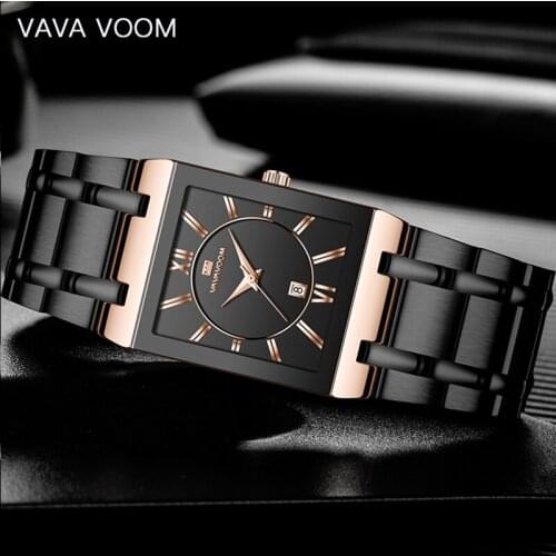 New Watches Mens VAVA VOOM Top Brand Fashion Date Week Male Stainless Steel Waterproof Business Men WristWatch Relogio Masculino