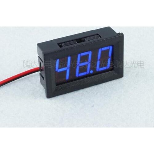 10pcs Instruments Blue LED Mini Digital Voltmeter DC5-120V Panel Volt Meter 5V To 120V Voltage Meters Electrical Testers