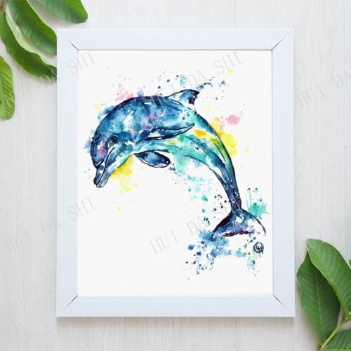 Dolphin Painting, Dolphin Print, Whale Print, Dolphin Art, Dolphin Gift, Dolphin Decor, Dolphin Picture, Ocean Art, Ocean Decor