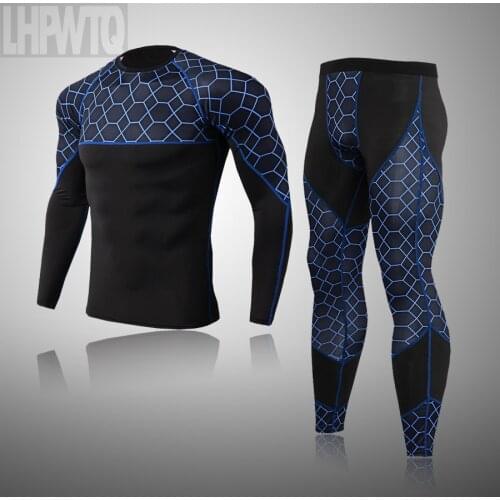 Autumn Winter Top Quality Thermal Underwear Sets Long Sleeve Exercise Clothes Male compression Quick Drying Ski Underwear Suit