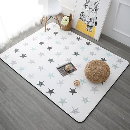Korean Design Star Printed Carpet Anti-Slip Floor Rug Bath Mat Soft Baby Playing Carpets for Living Room Indoor Bedroom Rug
