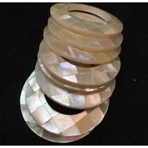 35MM 10Pcs 100% Natural Pearl Shell Round Splice Beads Jewelry Charms Pendants Jewellery Accessories Findings