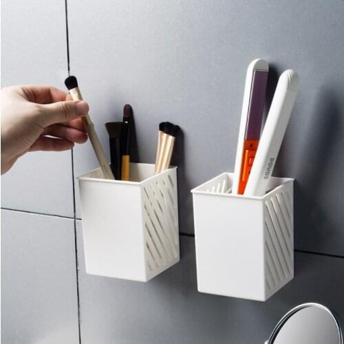 Multi-functional wall hanging pen container simple student desk desktop storage container cosmetics brush storage box