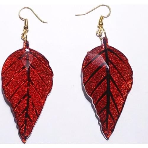 Fashion leaves Style Drop Acrylic Big Beads Earrings Women Gold Hang Dancing Drop Earrings Jewelry Personality Party Gifts