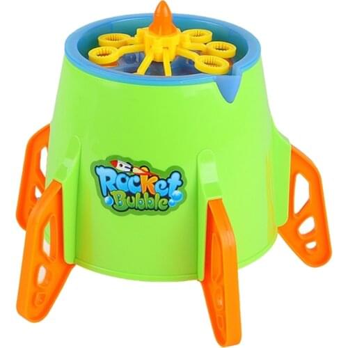 Plastic Bubble Maker Automatic Bubble Blower Rocket Bubble Machine for Toddlers G2AE