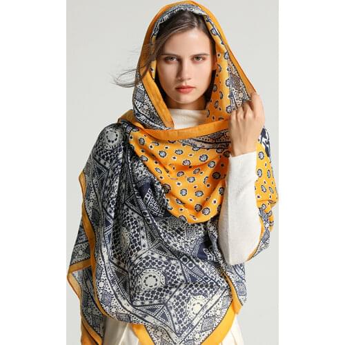 Elegant Winter Cotton Scarf For Women Shawls and Scarves Hijab Head Wraps Luxury Headscarf Pashmina Foulard Neckerchief Female