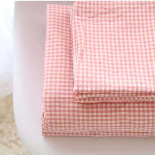 Pink Plaid 100% cotton sheet fitted sheet pure cotton quilt sheet bedding suit double large sheet custom size sheet