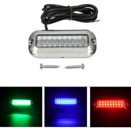Fishing Boat LED Underwater Lamp Stainless Steel Pontoon Ocean Ship Beam Yacht Stern Fishing Flood Night Light Pool Accessories