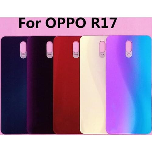 Glass Battery Back Rear Cover Door Housing For OPPO R17 Battery Cover repair For OPPO R 17 back shell Replacement