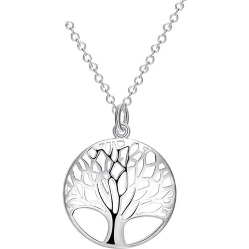925 Sterling Silver Pin European and American Goddess Tree of Life Style Exquisite Fashion Pendant Necklace