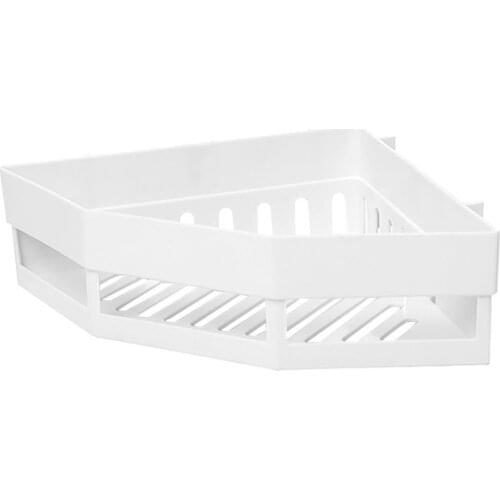 2 Pcs Bathroom Corner Storage Rack Holder Self Adhesive Wall Mounted Shampoo Shower Basket Washing Shelf