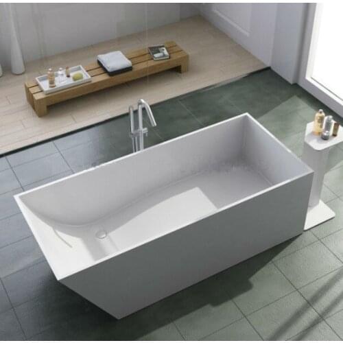 CUPC APPROVED MARCELLA SOLID SURFACE STONE BATHTUB ARTIFICIAL STONE BATHTUB 1600x720x550 MM WD020