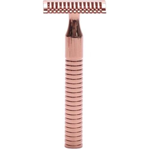 Yaqi Rosegold Color Brass Heavy Handle Safety Razor For Lady