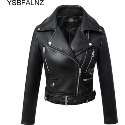 Jaqueta De Couro Feminina 2021 Short Faux Leather Jackets PU Fashion Belt Biker Motorcycle Womens Coats Clothing Black Chamarras