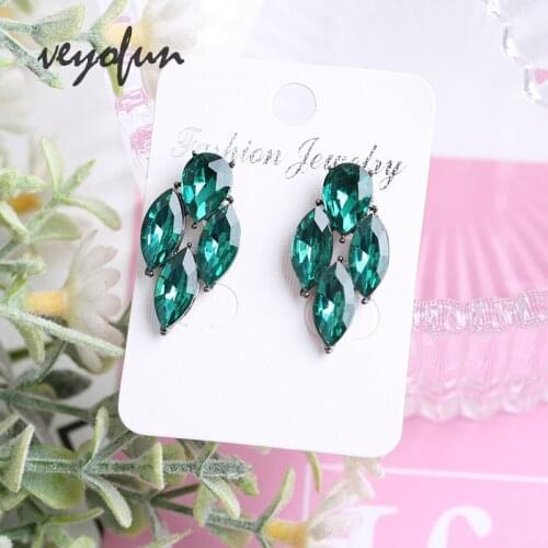 Veyofun Geometry Cute Crystal Stud Earrings for Women Jewelry Wholesale New Brinco