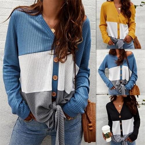 2019 New fashion long sleeve knit sweater women autumn winter V-neck single-breasted sweaters female casual tops Plus size G550