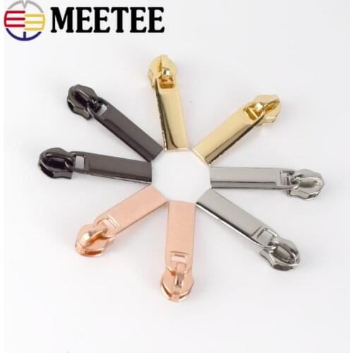 100pcs Meetee Zipper Sliders for 5# Nylon Zippers for Down Jacket Pocket Bags Zip Head Puller Repair Kits DIY Sewing Accessories
