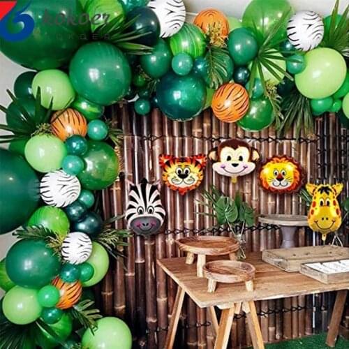 107pcs Animal Balloons Garland Kit Jungle Safari Theme Party Supplies Favors Kids Boys Birthday Party Baby Shower Decorations