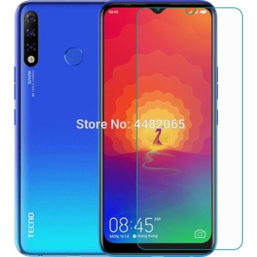 2pcs/lot Safety Clear Tempered Glass On For Tecno Spark 4 GLASS 2.5D Protective Film Shield Clear LCD Screen Protector Cover