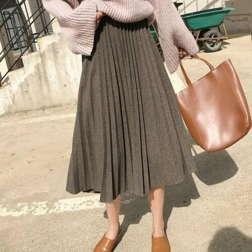 2020 Spring Skirts Autumn Winter High Waisted Skinny Female Velvet Skirt Pleated Skirts Preey Kawaii Pleat Skirt