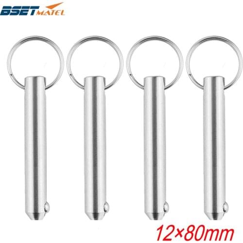 4PCS 12*80mm Marine Grade 316 Stainless Steel Quick Release Ball Pin for Boat Bimini Top Deck Hinge Marine Hardware