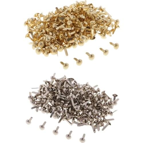 400pcs Mini Decorative Round Head Split Pins Metal Brads Paper Fasteners for Scrapbooking Paper Craft Office Stationery