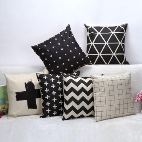 45x45CM Geometric Cushion Cover Decorative Throw Pillows Case Linen Cotton Cushion Cover Creative Decoration For Sofa Car Covers